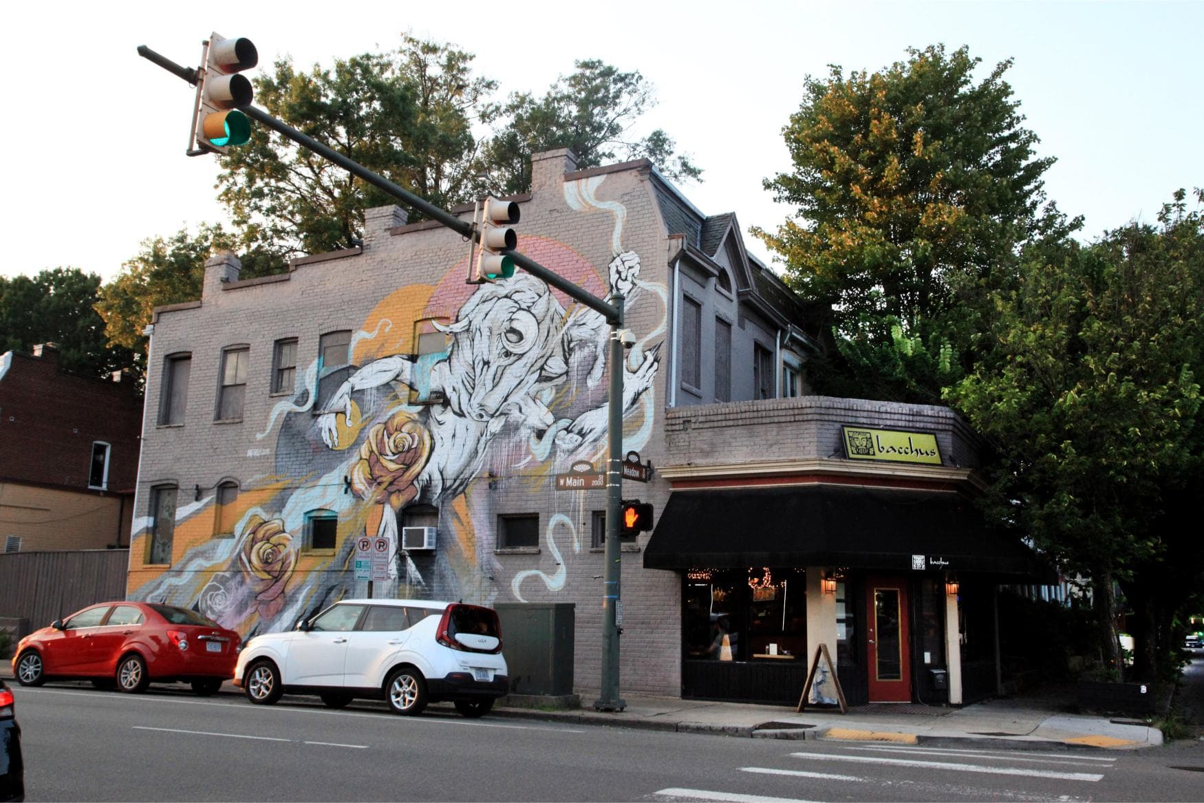 The exterior of Bacchus on the corner of Main and Meadow in Richmond's Fan District since 1999