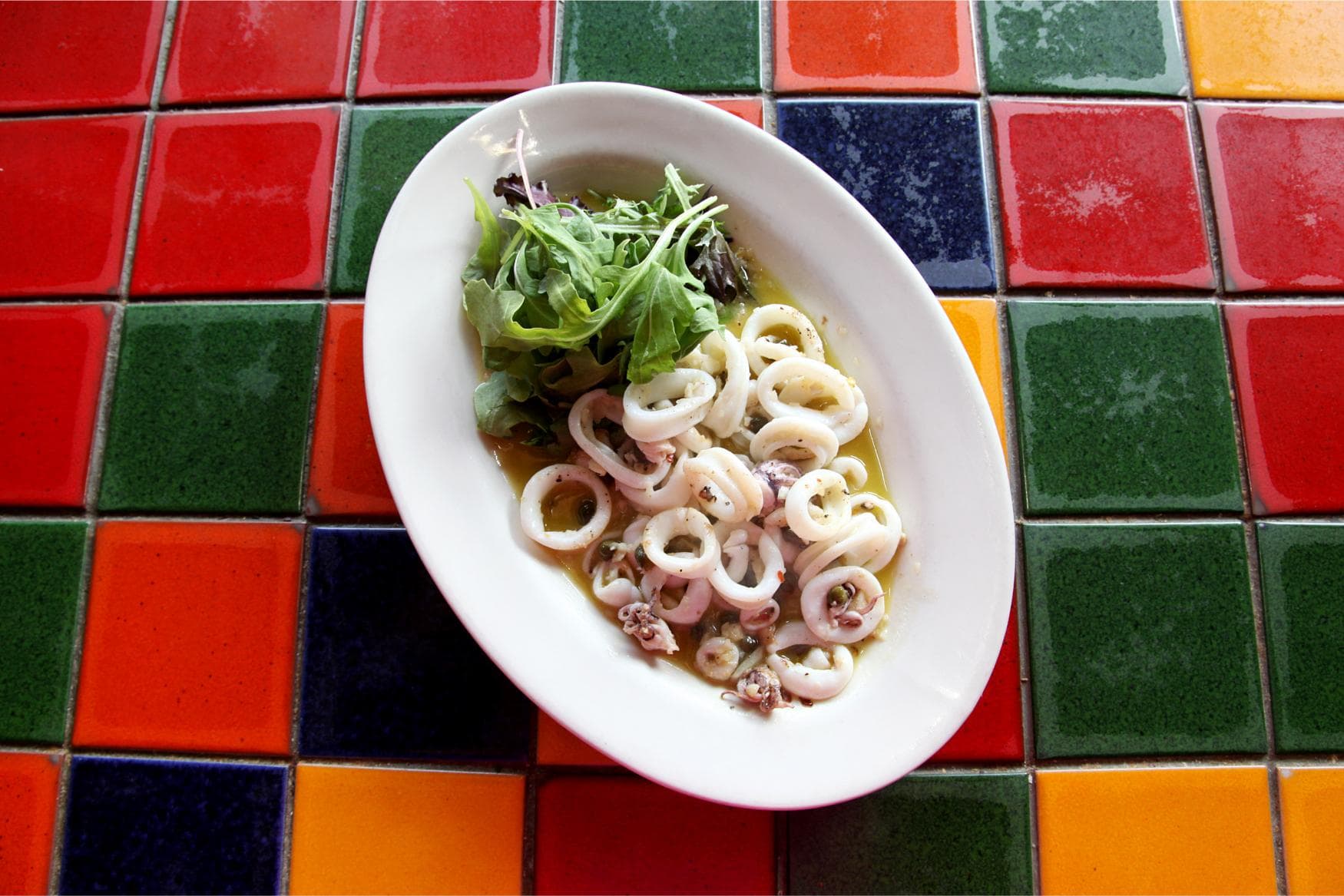 Sautéed calamari at Bacchus, Italian dining in Richmond