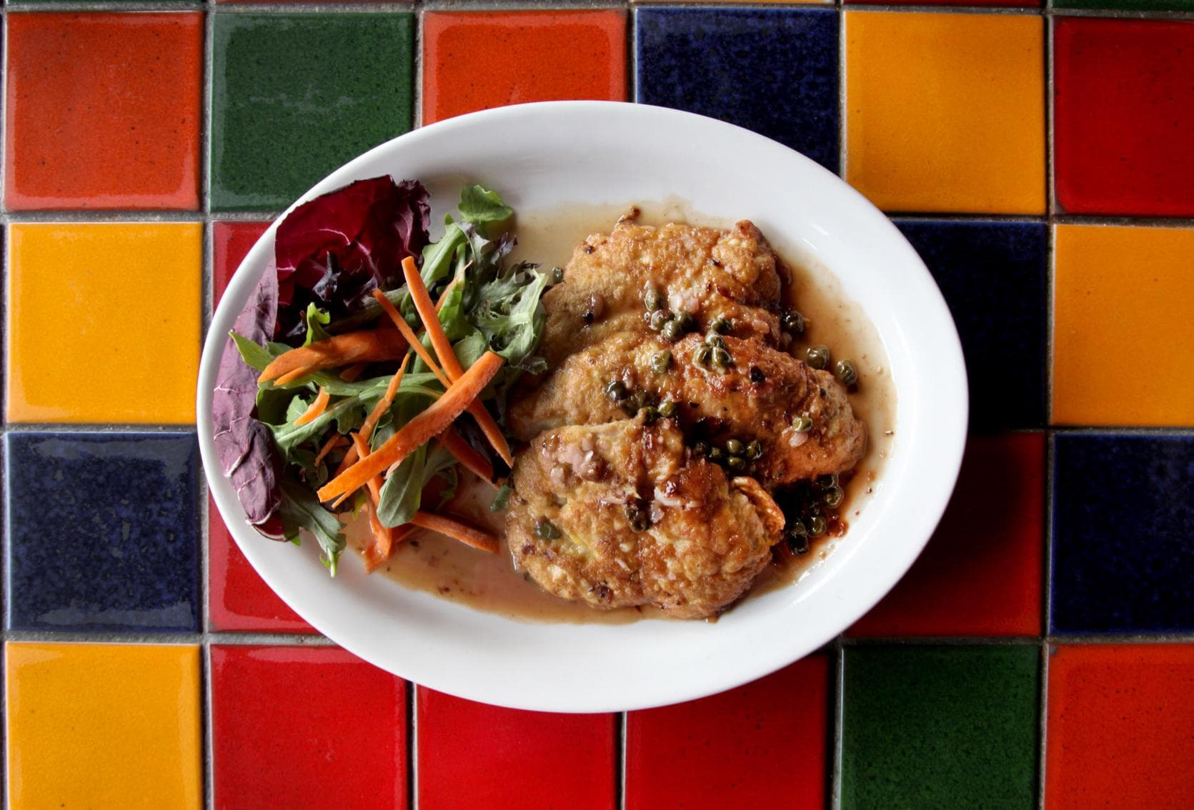 Chicken piccata at Bacchus, Italian restaurant in Richmond VA